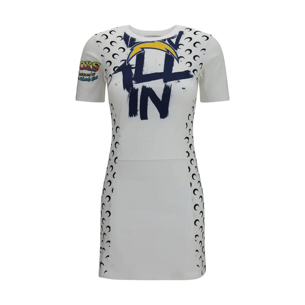 Marine Serre Sample Sale | Marine Serre White Cotton Casual Dress - | Designer outlet