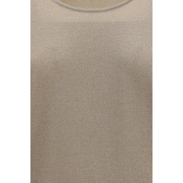 Brunello Cucinelli Sample Sale | Brunello Cucinelli Beige Cashmere Sleeveles T-Shirt - | Designer outlet