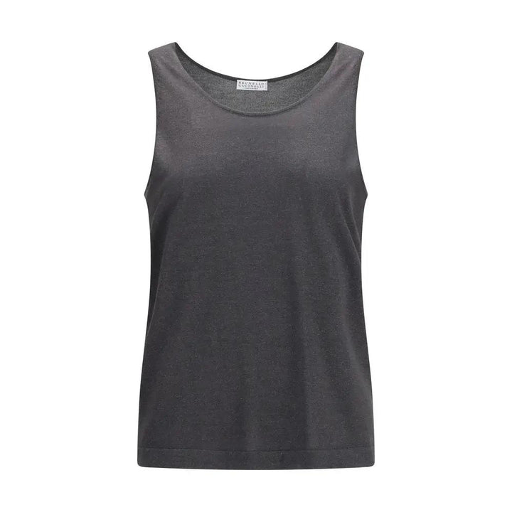 Brunello Cucinelli Sample Sale | Brunello Cucinelli Gray Cashmere Sleeveles T-Shirt - | Designer outlet