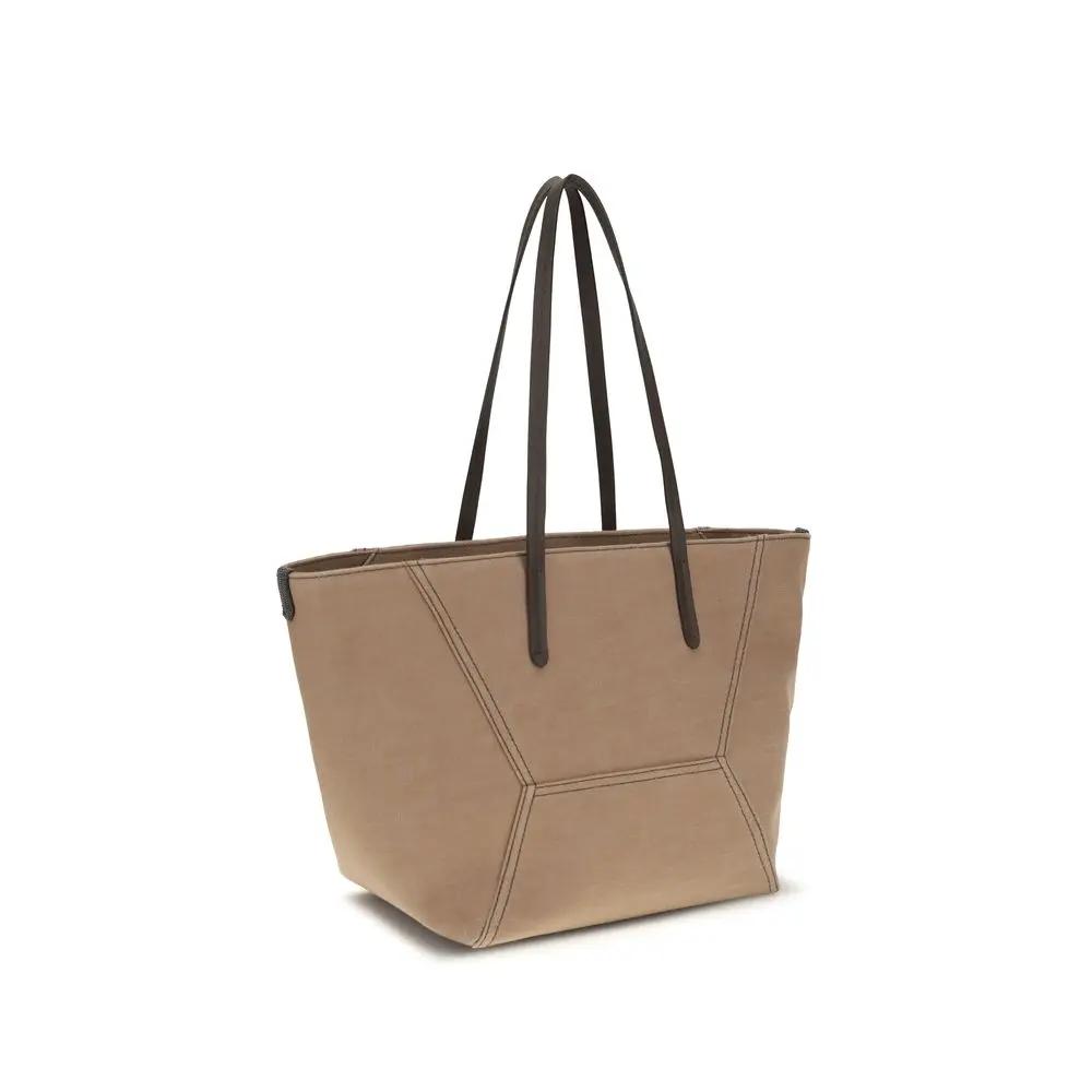 Brunello Cucinelli Sample Sale | Brunello Cucinelli Beige Cotton Handbag - | Designer outlet