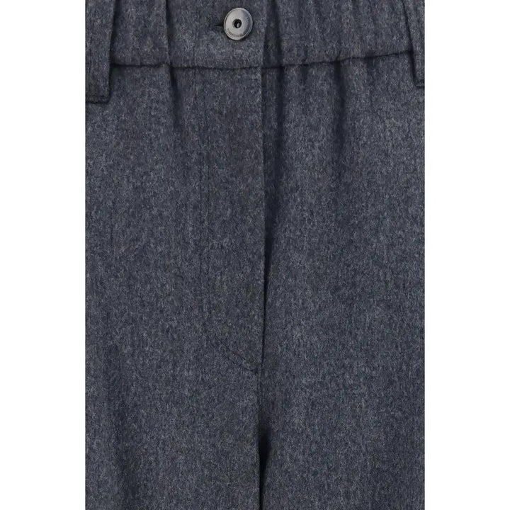 Brunello Cucinelli Sample Sale | Brunello Cucinelli Gray Wool Oves Aries Casual Pants - | Designer outlet