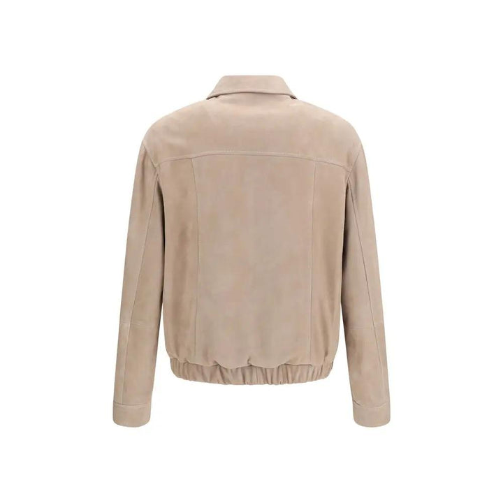 Brunello Cucinelli Sample Sale | Brunello Cucinelli Beige Calf Leather Bos Taurus Bomber - | Designer outlet