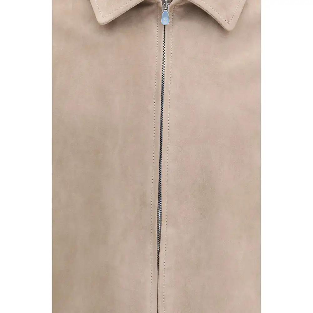 Brunello Cucinelli Sample Sale | Brunello Cucinelli Beige Calf Leather Bos Taurus Bomber - | Designer outlet