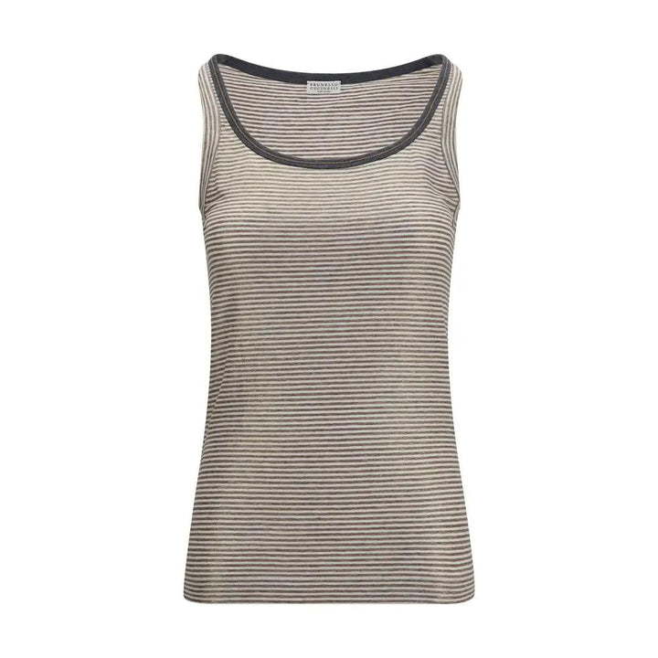 Brunello Cucinelli Sample Sale | Brunello Cucinelli Beige Linen Tank Tops - | Designer outlet
