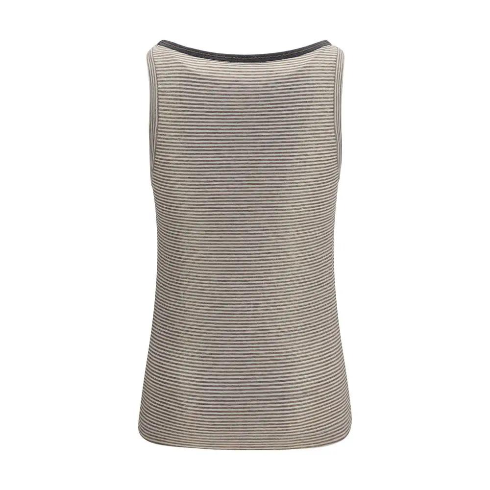 Brunello Cucinelli Sample Sale | Brunello Cucinelli Beige Linen Tank Tops - | Designer outlet