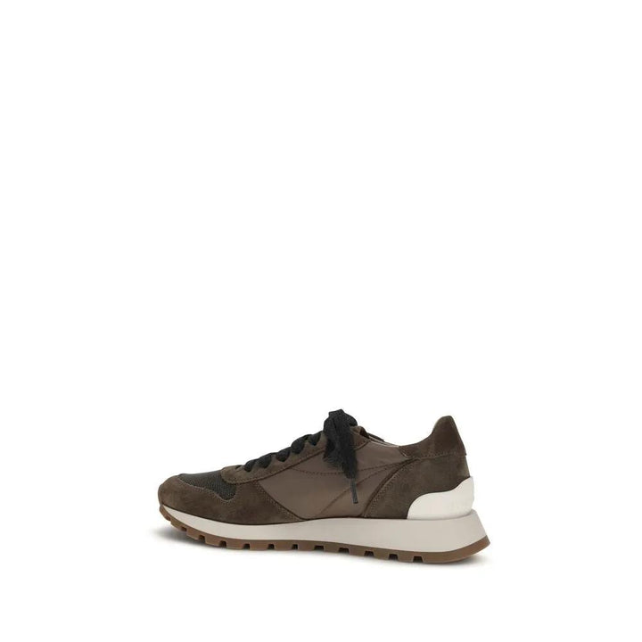 Brunello Cucinelli Sample Sale | Brunello Cucinelli Brown Calf Leather Bos Taurus Athletic Sneakers - | Designer outlet