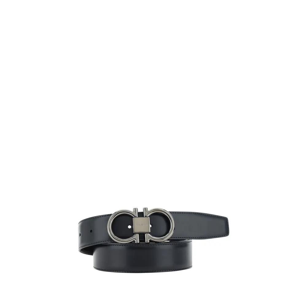 Ferragamo Sample Sale | Ferragamo Black Calf Leather Bos Taurus Regular Belt - | Designer outlet