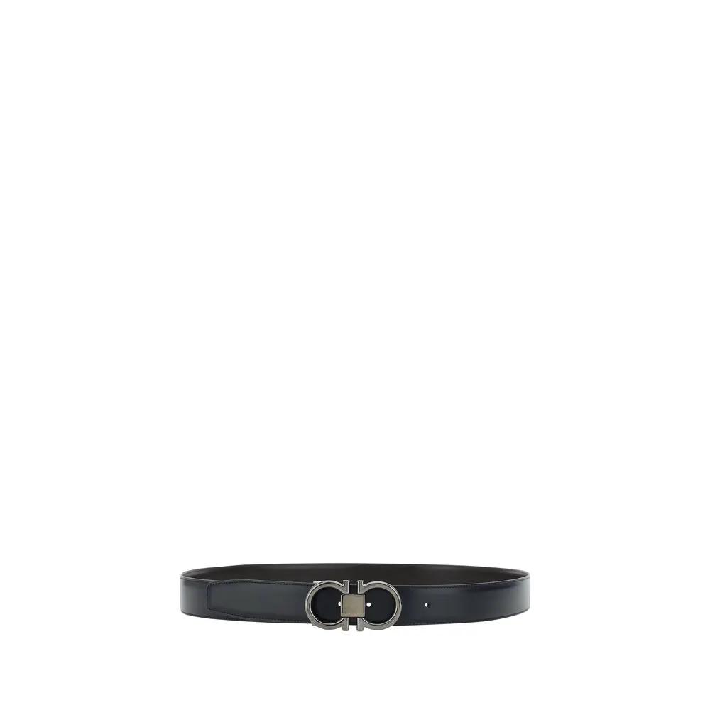 Ferragamo Sample Sale | Ferragamo Black Calf Leather Bos Taurus Regular Belt - | Designer outlet