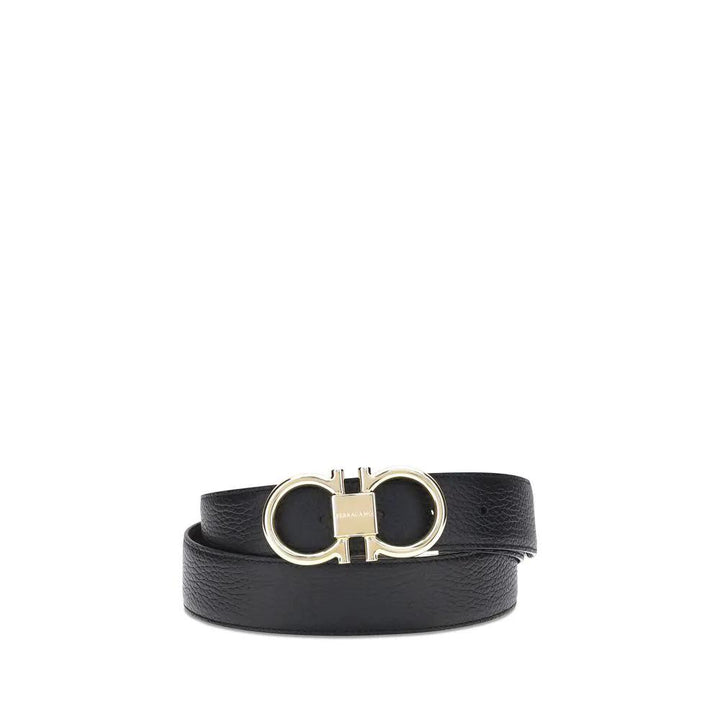 Ferragamo Sample Sale | Ferragamo Black Calf Leather Bos Taurus Regular Belt - | Designer outlet