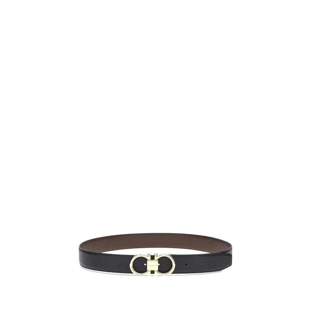 Ferragamo Sample Sale | Ferragamo Black Calf Leather Bos Taurus Regular Belt - | Designer outlet