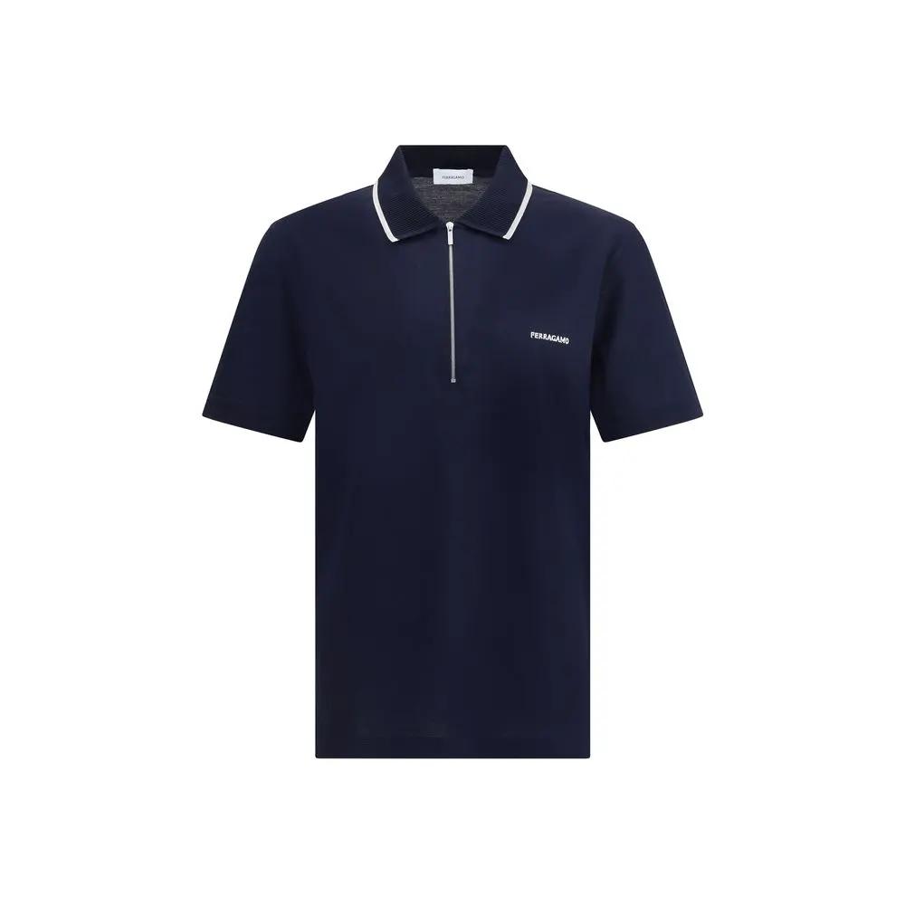 Ferragamo Sample Sale | Ferragamo Blue Cotton Polo Shirt - | Designer outlet