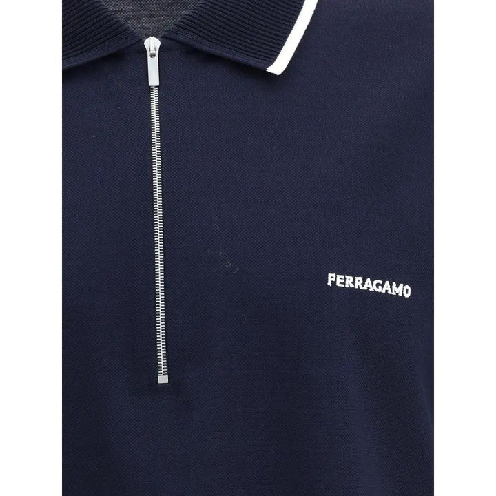 Ferragamo Sample Sale | Ferragamo Blue Cotton Polo Shirt - | Designer outlet