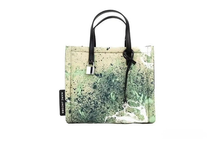 Marc Jacobs Sample Sale | Marc Jacobs Mini Green Multi Splatter Paint Print Nylon Crossbody Tote Handbag - | Designer outlet