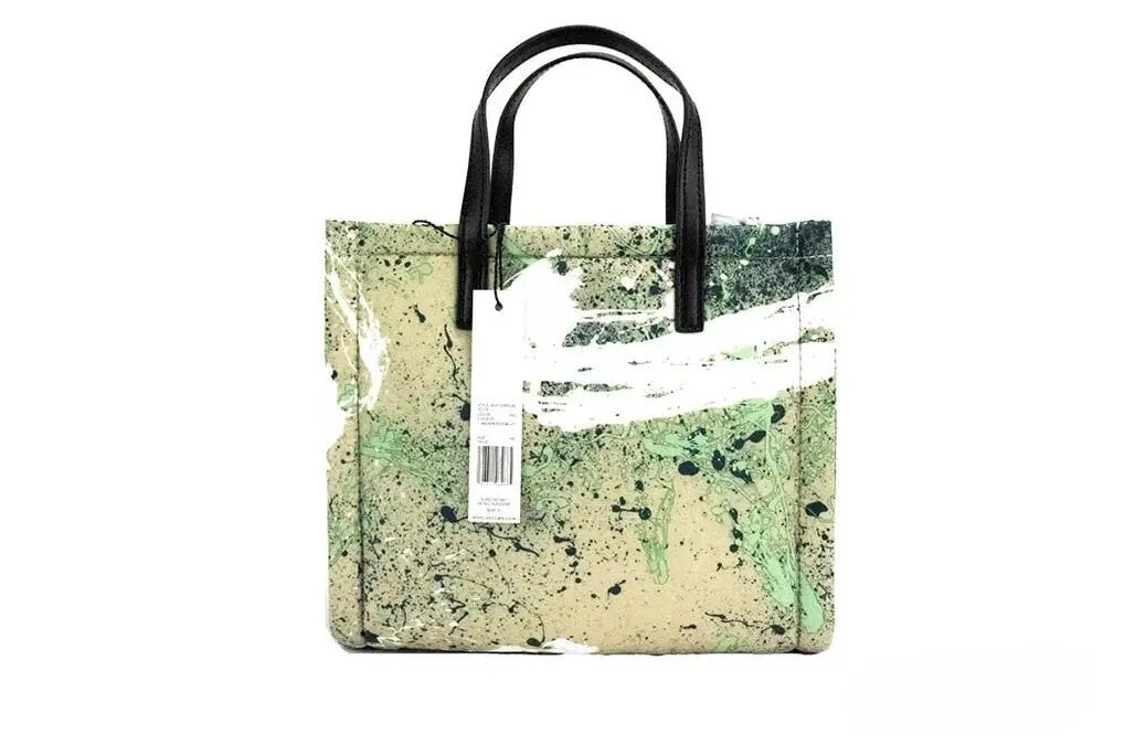 Marc Jacobs Sample Sale | Marc Jacobs Mini Green Multi Splatter Paint Print Nylon Crossbody Tote Handbag - | Designer outlet