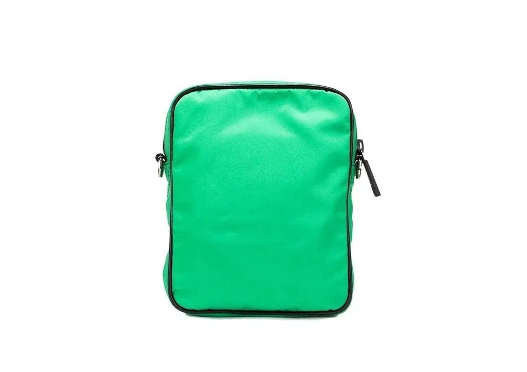 Versace Sample Sale | Versace Small Bright Green Nylon Fabric Medusa Crossbody Messenger Bag Purse - | Designer outlet