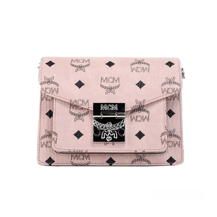 MCM Signature Patricia Leather Mini Flap Lock Crossbody Bag
