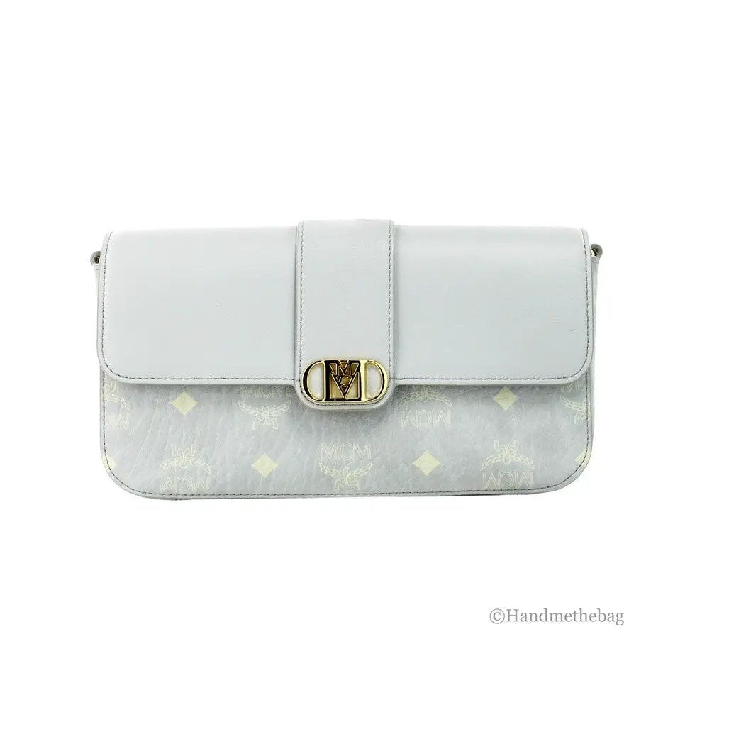 MCM Small Mode Travia Pebbled Visetos Leather Shoulder Crossbody Clutch Bag