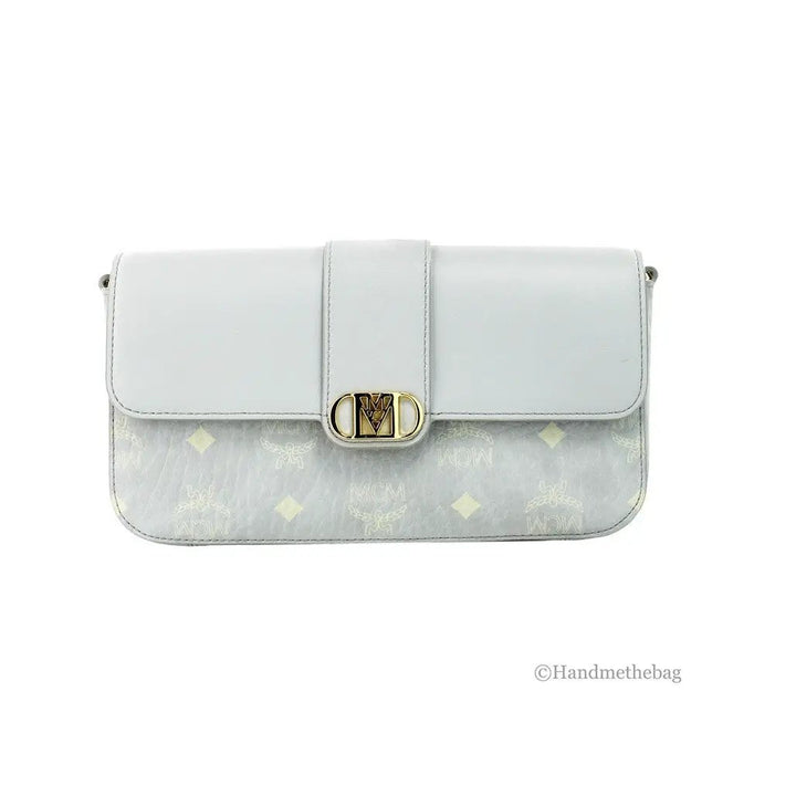 MCM Small Mode Travia Pebbled Visetos Leather Shoulder Crossbody Clutch Bag