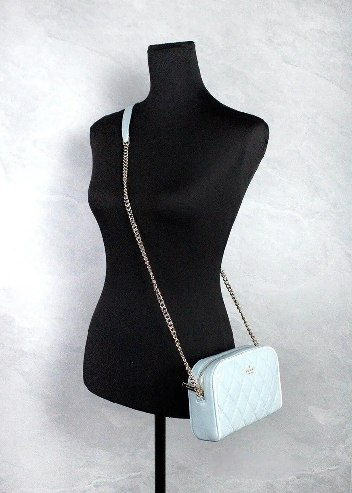 Kate Spade Carey Mini Wild Sage Quilted Smooth Leather Camera Crossbody Bag