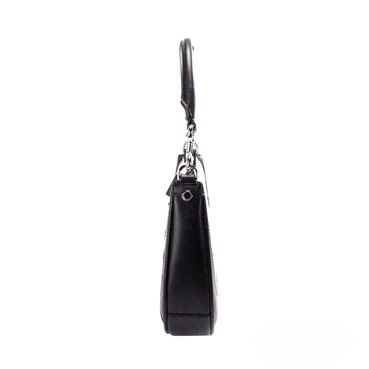 Marc Jacobs Natural Black Canvas Leather Hobo Shoulder Handbag Purse