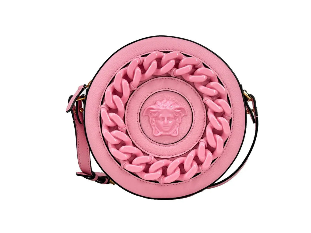 Versace Sample Sale | Versace Round Disco Leather Camera Case Crossbody Bag - | Designer outlet