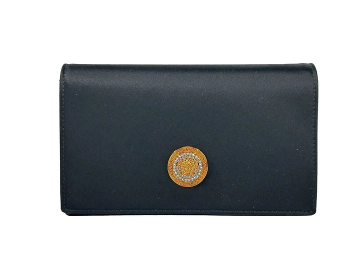 Versace Mini Chain Black Crossbody Wallet Bag