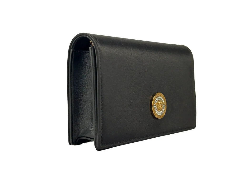 Versace Sample Sale | Versace Mini Chain Black Crossbody Wallet Bag - | Designer outlet