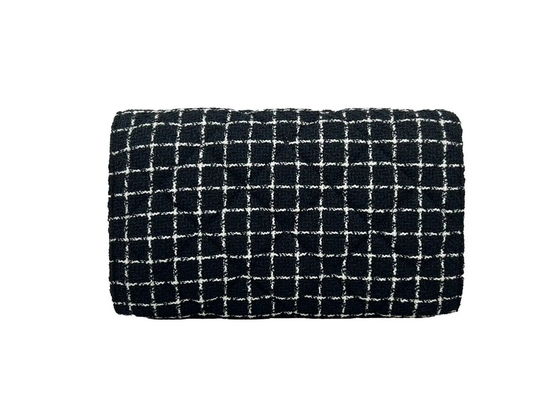 Versace Wallet On A Chain Fabric Black Crossbody Bag