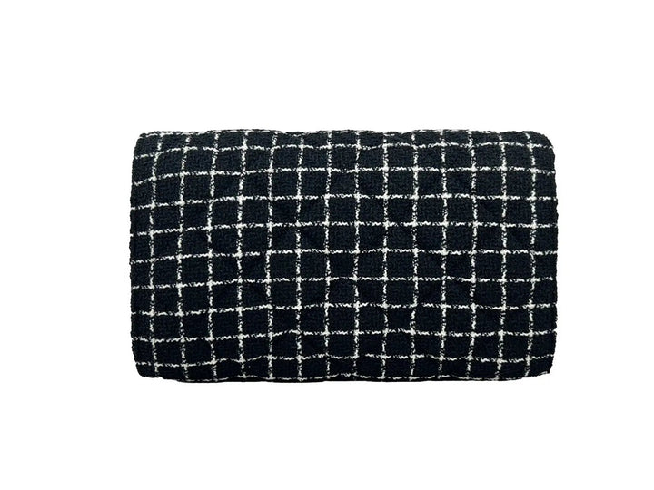 Versace Wallet On A Chain Fabric Black Crossbody Bag