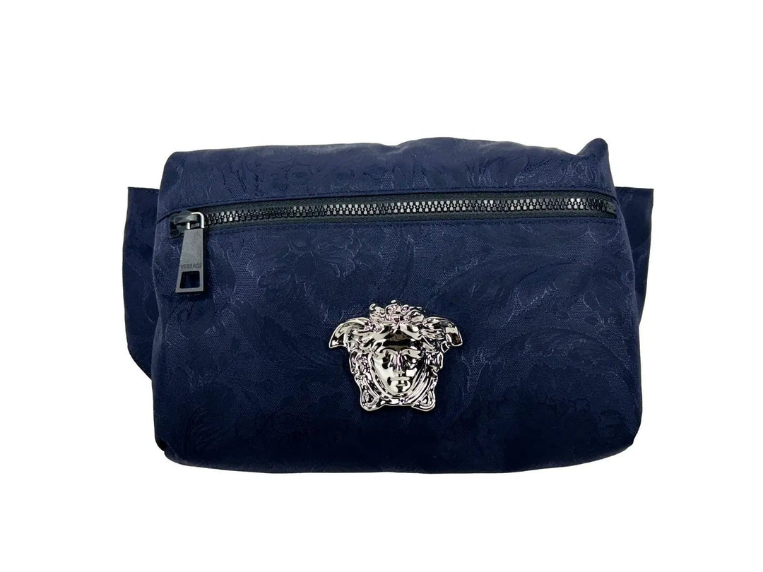Versace Sample Sale | Versace Medusa Navy Nylon Belt Bag Waist Fanny Pack Purse - | Designer outlet