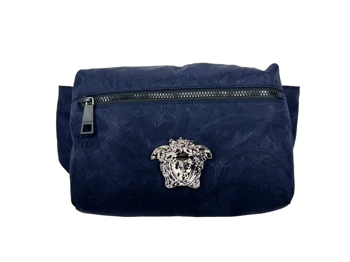 Versace Sample Sale | Versace Medusa Navy Nylon Belt Bag Waist Fanny Pack Purse - | Designer outlet