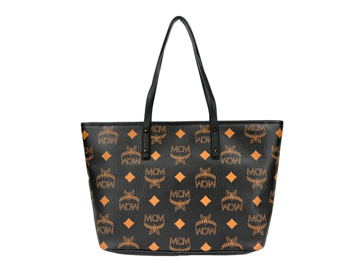 MCM Sample Sale | MCM Aren Black Leather Shoulder Tote Bag - | Designer outlet