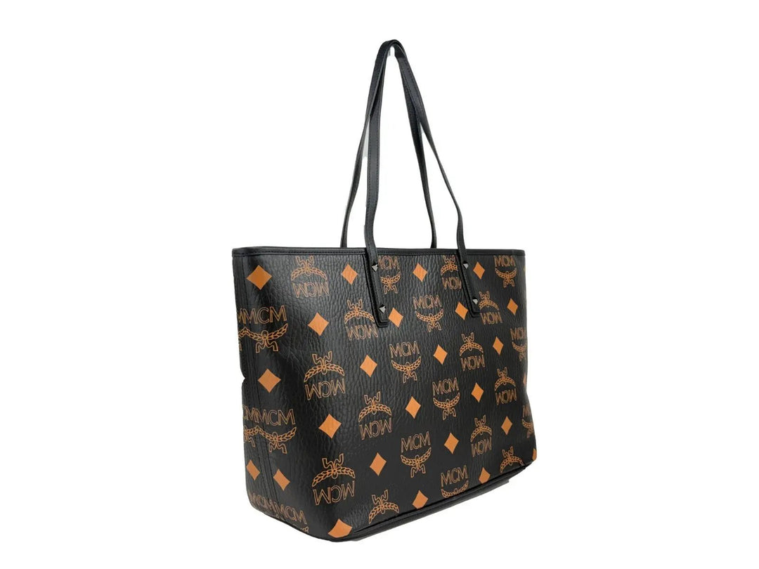 MCM Sample Sale | MCM Aren Black Leather Shoulder Tote Bag - | Designer outlet