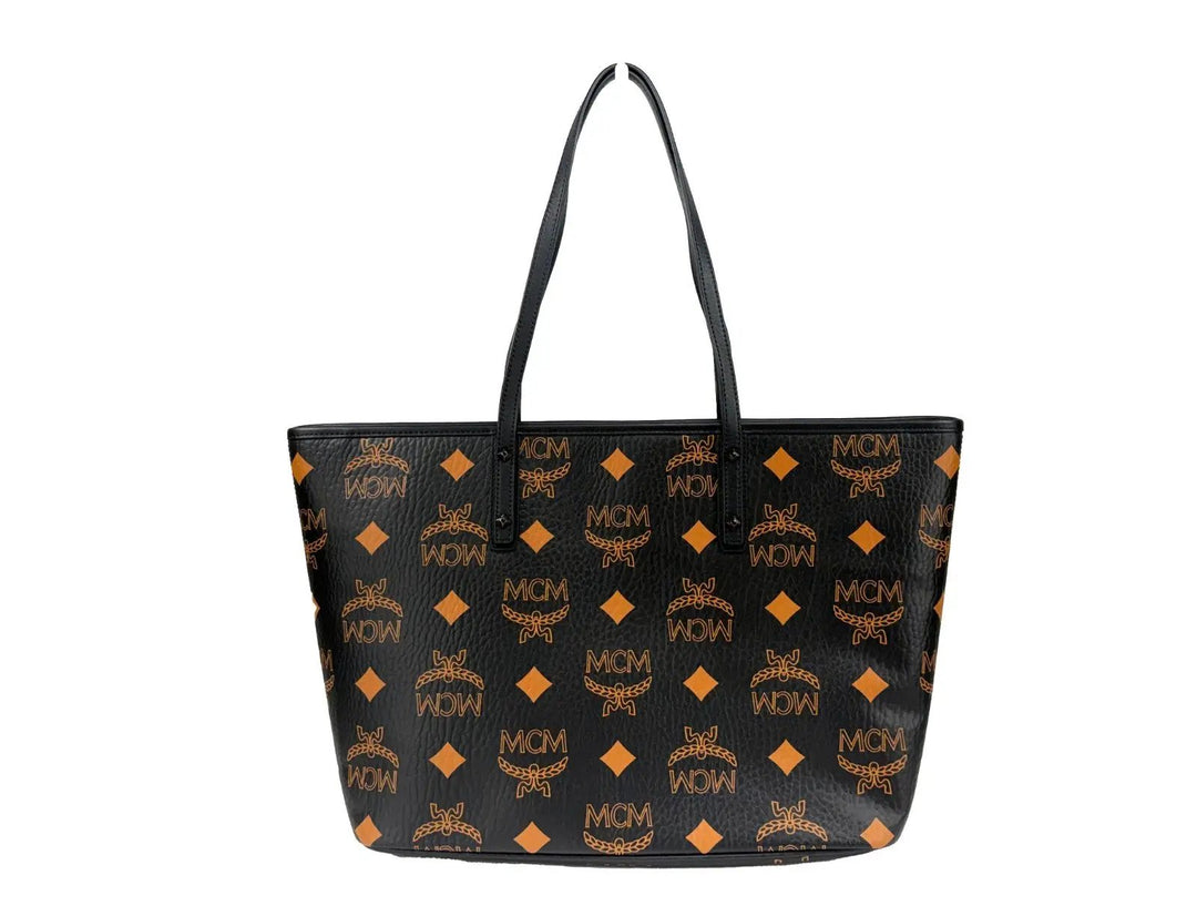 MCM Sample Sale | MCM Aren Black Leather Shoulder Tote Bag - | Designer outlet