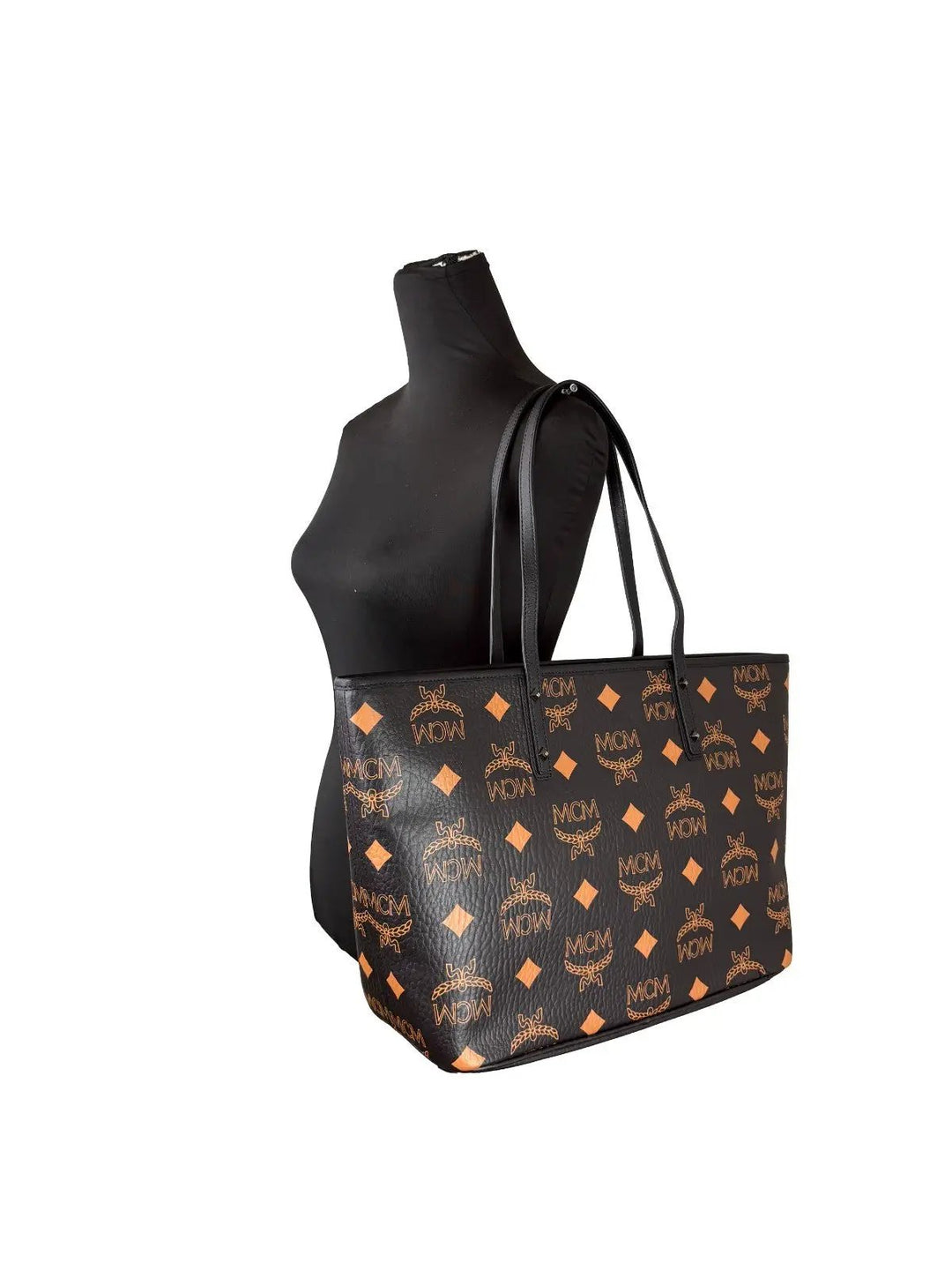MCM Sample Sale | MCM Aren Black Leather Shoulder Tote Bag - | Designer outlet