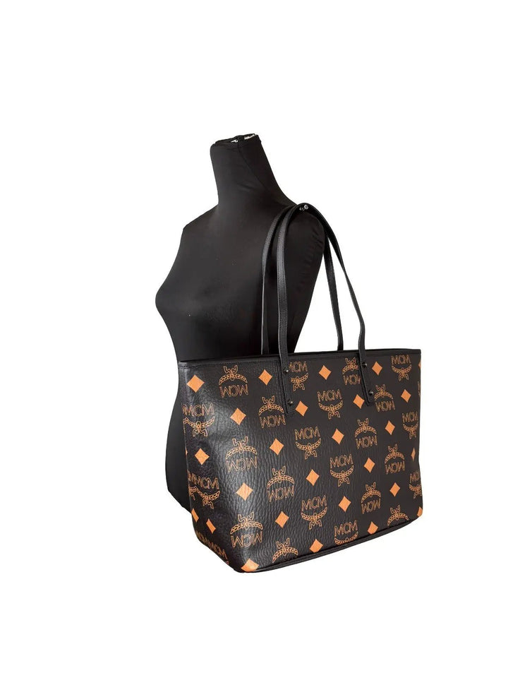 MCM Sample Sale | MCM Aren Black Leather Shoulder Tote Bag - | Designer outlet