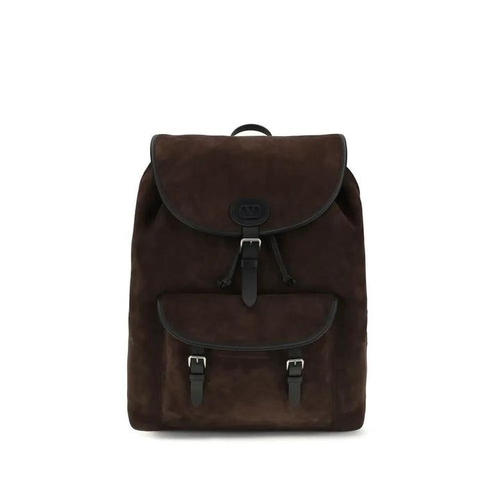 Valentino Garavani Brown Calf Leather Bos Taurus Backpack