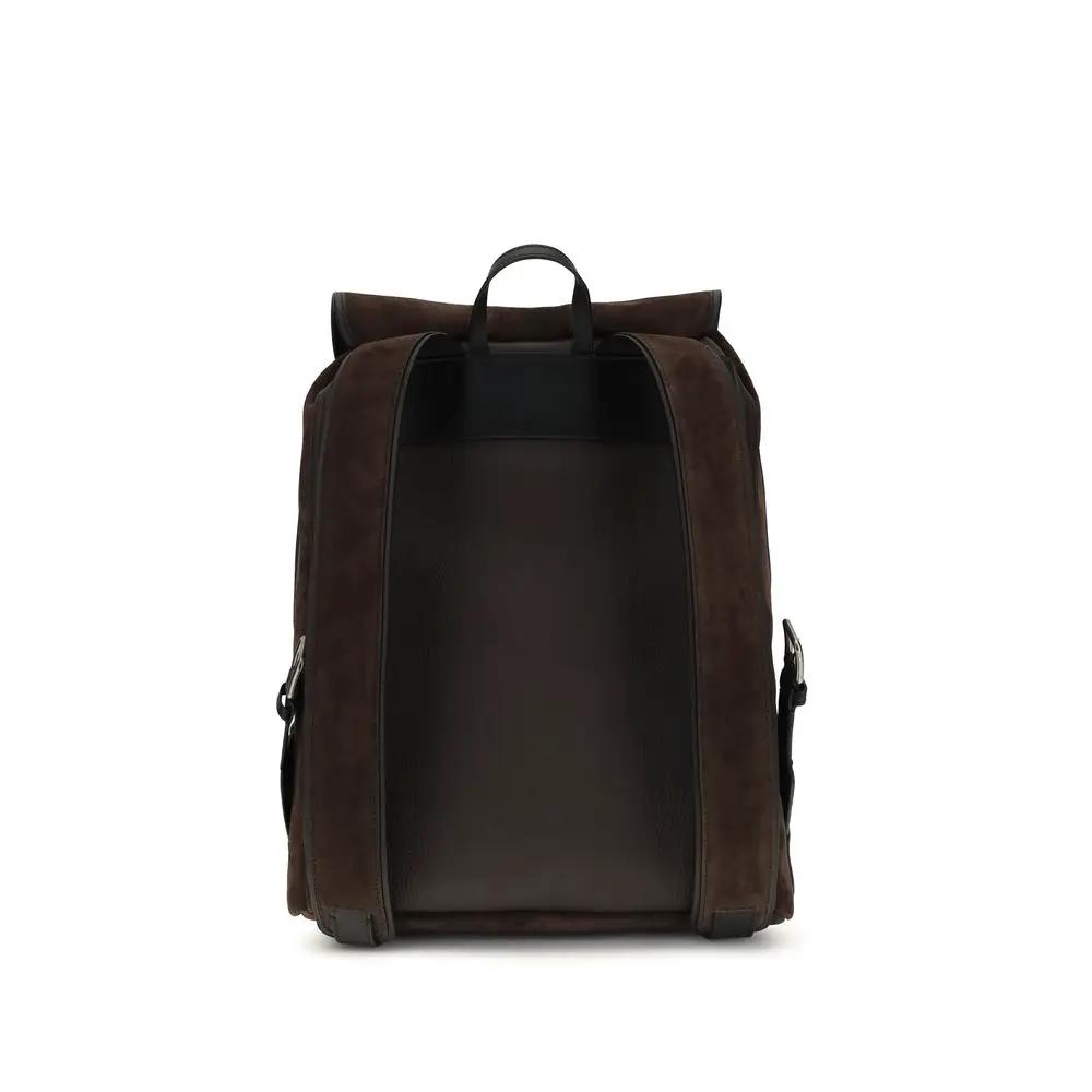 Valentino Garavani Brown Calf Leather Bos Taurus Backpack