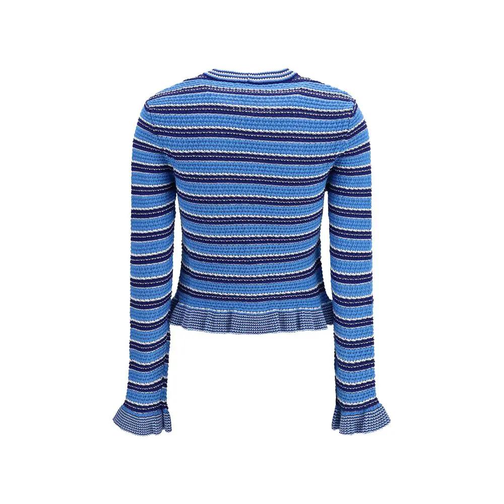 Ganni Sample Sale | Ganni Blue Cotton Cardigan - | Designer outlet
