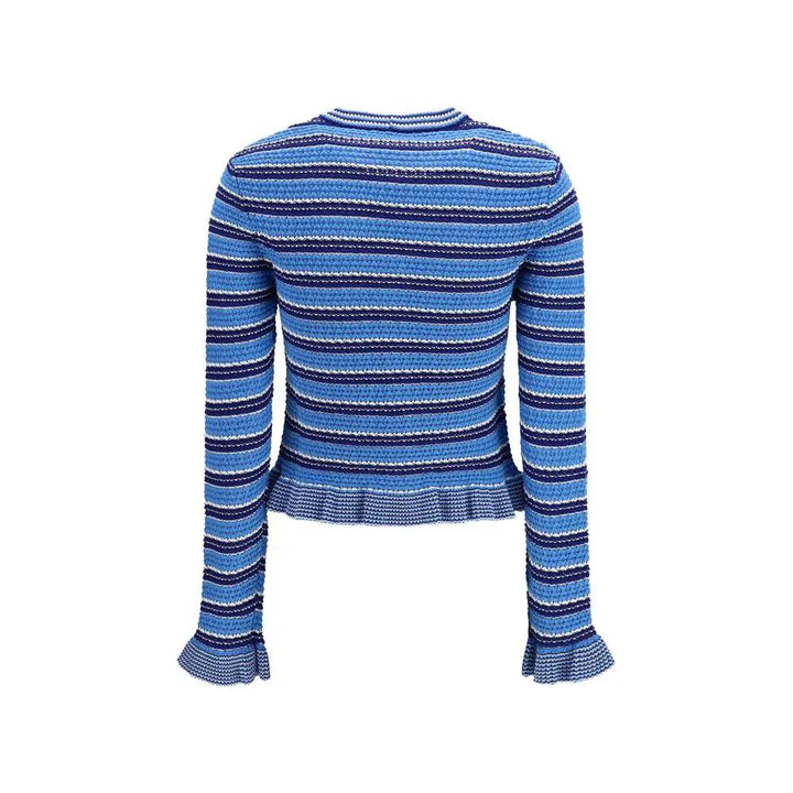 Ganni Blue Cotton Cardigan