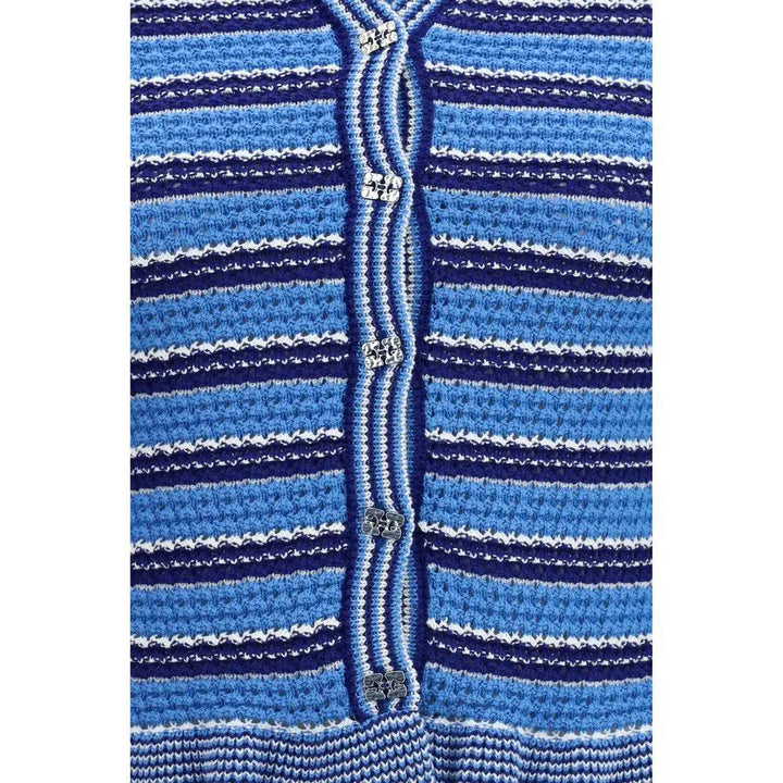Ganni Blue Cotton Cardigan