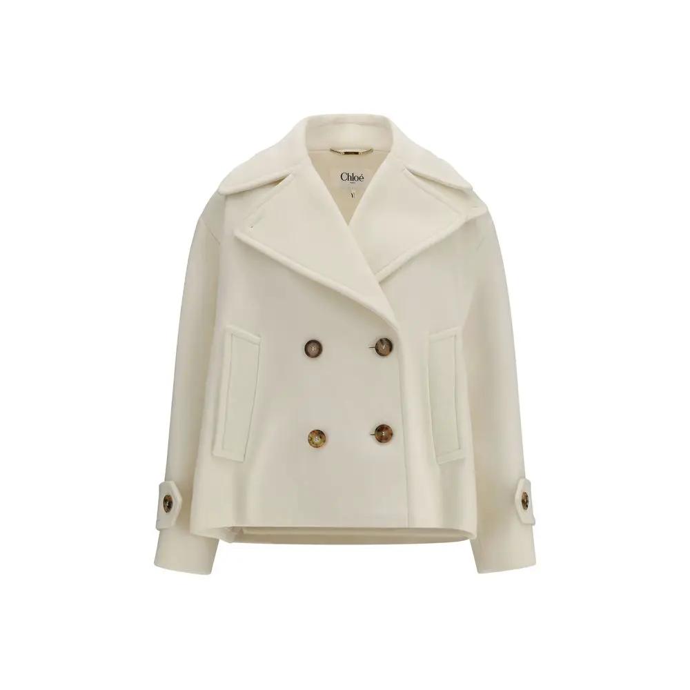Chloé Sample Sale | Chloé White Wool Oves Aries Coat - | Designer outlet