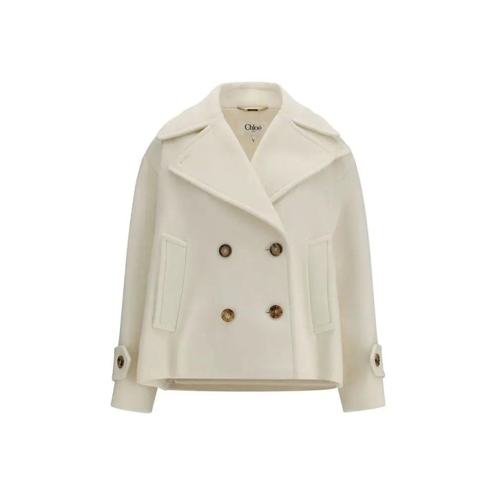 Chloé Sample Sale | Chloé White Wool Oves Aries Coat - | Designer outlet