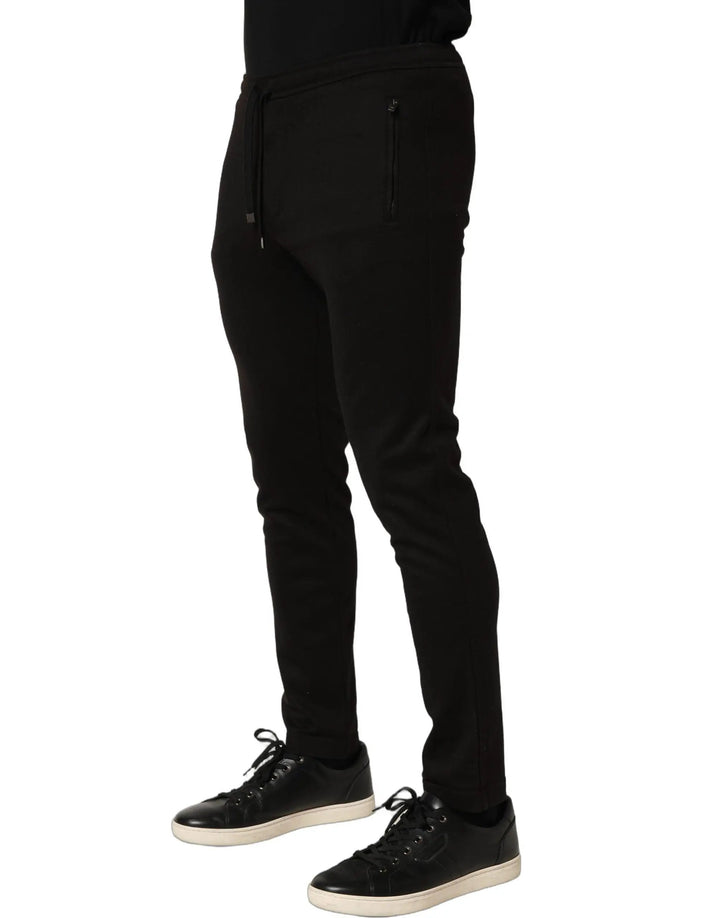 Dolce &amp; Gabbana Sample Sale | Dolce &amp; Gabbana Black Wool Jogger Men Sweatpants Trouser Pants - | Designer outlet