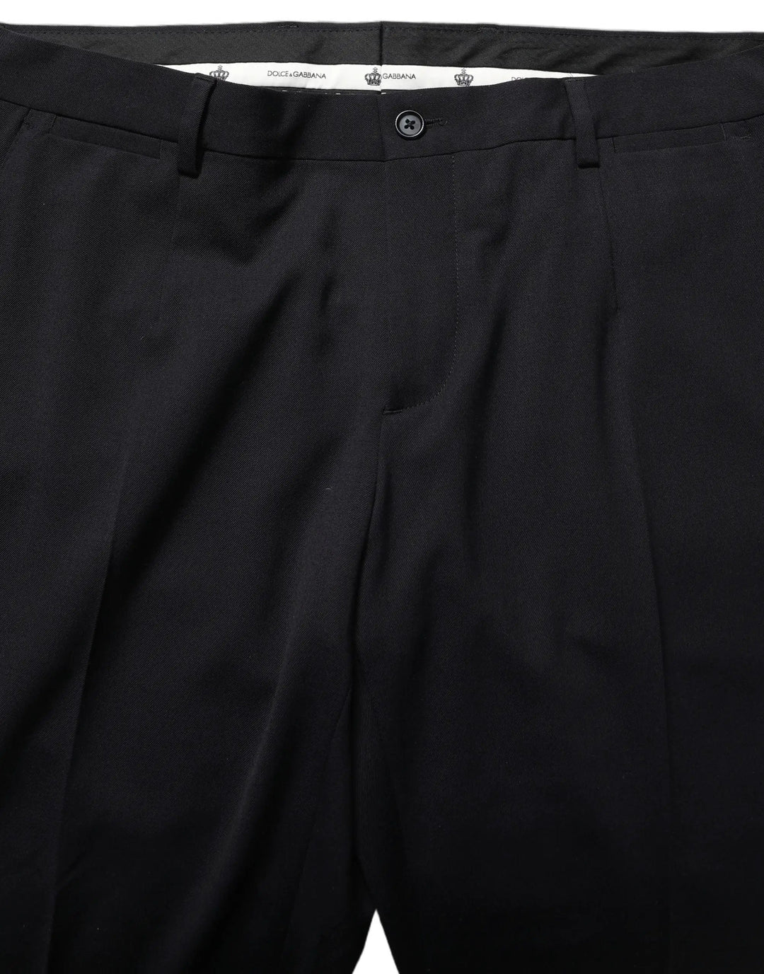 Dolce &amp; Gabbana Sample Sale | Dolce &amp; Gabbana Black Wool Tapered Leg Dress Trouser Pants - | Designer outlet
