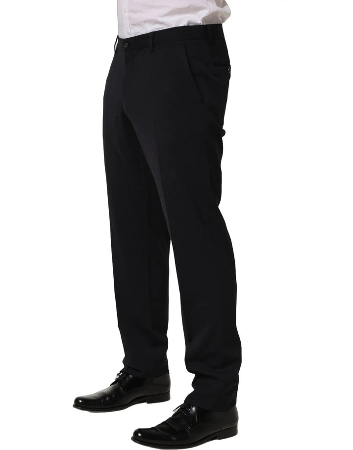Dolce &amp; Gabbana Sample Sale | Dolce &amp; Gabbana Black Wool Tapered Leg Dress Trouser Pants - | Designer outlet