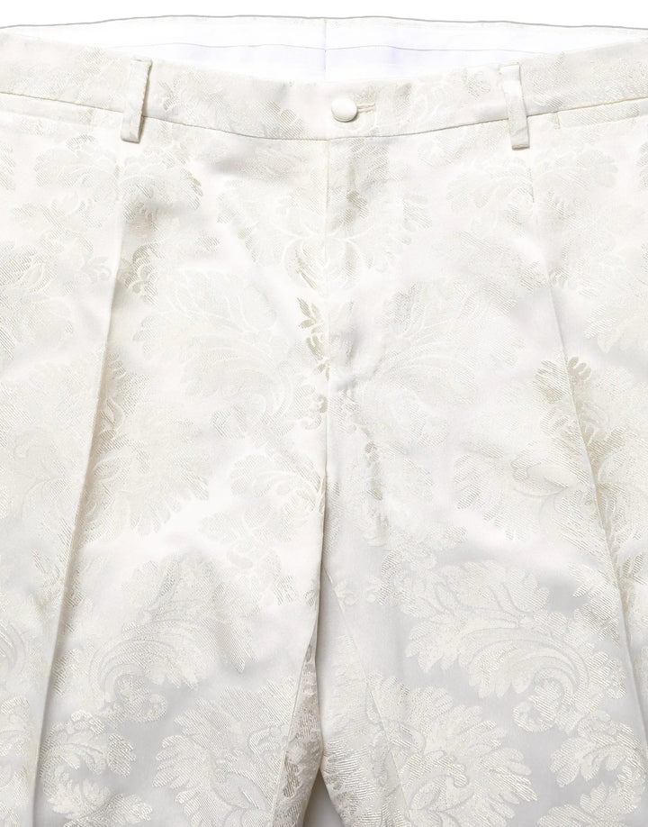 Dolce &amp; Gabbana Sample Sale | Dolce &amp; Gabbana White Floral Men Dress Formal Trouser Pants - | Designer outlet
