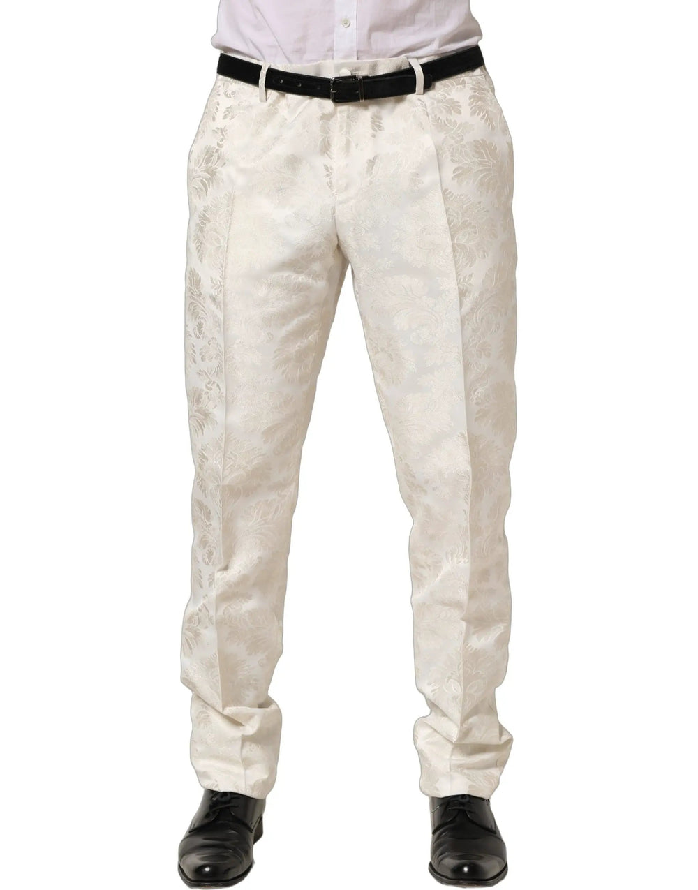 Dolce & Gabbana Sample Sale | Dolce & Gabbana White Floral Men Dress Formal Trouser Pants - | Designer outlet