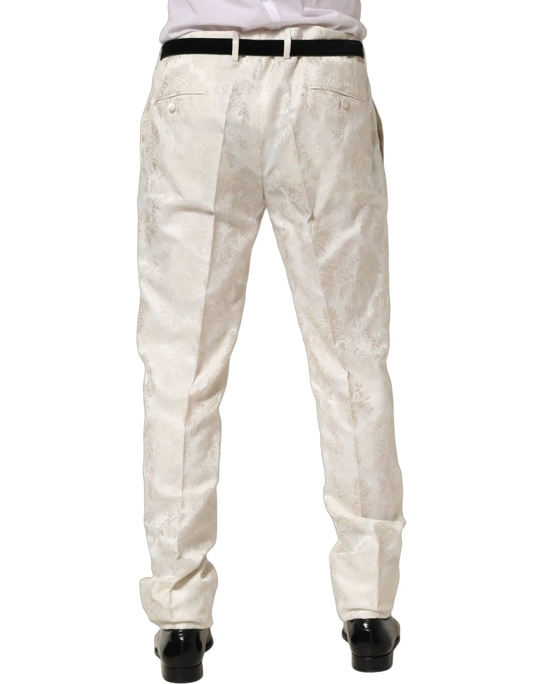Dolce &amp; Gabbana Sample Sale | Dolce &amp; Gabbana White Floral Men Dress Formal Trouser Pants - | Designer outlet