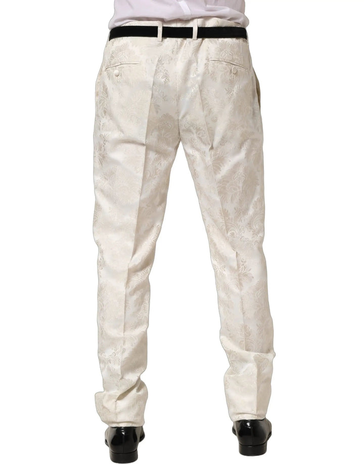 Dolce &amp; Gabbana Sample Sale | Dolce &amp; Gabbana White Floral Men Dress Formal Trouser Pants - | Designer outlet